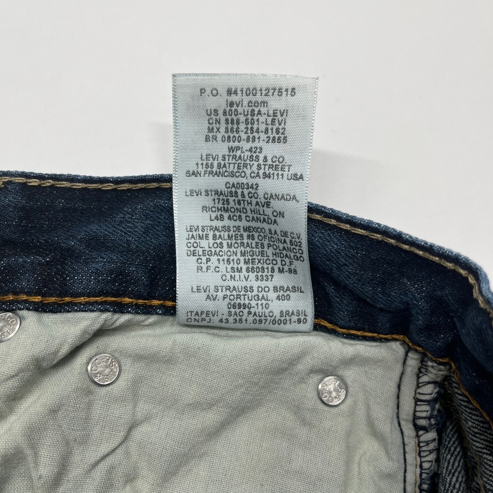 Levi's 505 Straight Fit Jeans Dark Wash‎ Blue 30x30 Mens Denim Streetwear - Picture 6 of 7
